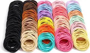 500 PCS Hair Ties for Thin Hair - 2.5mm x 5cm Nylon Black Hair Tie Bulk | 20 Colors Assorted / 2" Diameter Size / Stretched 8" Length / Durable Seam Tech / Work Sport Daily 500 PCS Hair Ties for Thin Hair - 2.5mm x 5cm Nylon Black Hair Tie Bulk | 20 Colors Assorted / 2" Diameter Size / Stretched 8" Length / Durable Seam Tech / Work Sport Daily