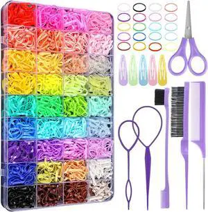 36 Colors Hair Rubber Bands for Hair, 2500 Pcs Elastic Hair Bands with 11 Hair Styling Tools, Colorful Elastic Hair Ties Toddler Hair Accessories for Girls Kids 36 Colors Hair Rubber Bands for Hair, 2500 Pcs Elastic Hair Bands with 11 Hair Styling Tools, Colorful Elastic Hair Ties Toddler Hair Accessories for Girls Kids