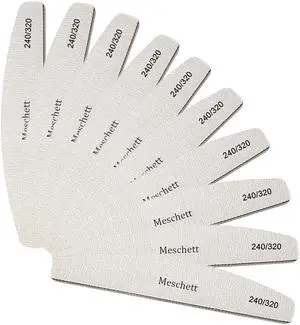 10 PCS Half Moon Nail Files,240/320 Professional Grit Nail File Reusable Double Sided Emery Boards Nail File Manicure Tools for Acrylic,Natural,Gel Nails 10 PCS Half Moon Nail Files,240/320 Professional Grit Nail File Reusable Double Sided Emery Boards Nail File Manicure Tools for Acrylic,Natural,Gel Nails