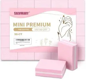 Mini Nail Buffer Blocks, 100/180 Grit Sponge Buffing Sanding Block File Manicure Tools Bulk 50Pcs (Pink) Mini Nail Buffer Blocks, 100/180 Grit Sponge Buffing Sanding Block File Manicure Tools Bulk 50Pcs (Pink)
