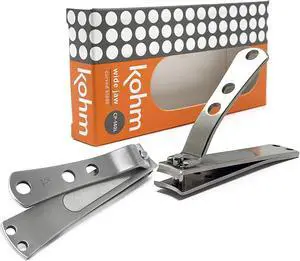 KOHM Curved Nail Clippers with Nail File (in Build) - Heavy Duty Stainless Steel Toe Nail Nippers Tool for Men, Women, Seniors & Adults KOHM Curved Nail Clippers with Nail File (in Build) - Heavy Duty Stainless Steel Toe Nail Nippers Tool for Men, Women, Seniors & Adults