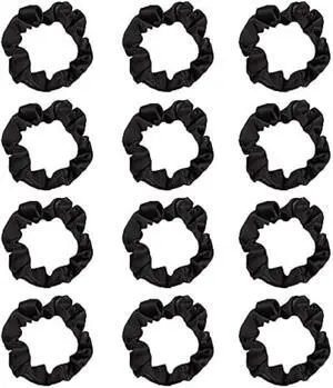 12Pcs Satin Hair Scrunchies For Women, Black Scrunchies Hair Ties | Soft Satin Fabric, Gentle Hold, Stretch Elastic Band, Suitable For Daily Wear, Parties, Sports, And Gifting 12Pcs Satin Hair Scrunchies For Women, Black Scrunchies Hair Ties | Soft Satin Fabric, Gentle Hold, Stretch Elastic Band, Suitable For Daily Wear, Parties, Sports, And Gifting