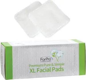 ForPro Premium Pure & Simple XL Facial Pads, Triple Layered Ultra Soft Disposable Makeup Remover Pads, 100% Vegan & Cruelty-Free, 60-Count ForPro Premium Pure & Simple XL Facial Pads, Triple Layered Ultra Soft Disposable Makeup Remover Pads, 100% Vegan & Cruelty-Free, 60-Count