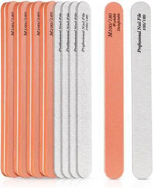 BALUCA 10-Pack Professional Nail Files & Buffers for Acrylic & Natural Nails | Double-Sided 100/180 Grit Emery Boards | Reusable Salon-Grade Nail Filer & Shine Kit for Women & Pets (Orange) BALUCA 10-Pack Professional Nail Files & Buffers for Acrylic & Natural Nails | Double-Sided 100/180 Grit Emery Boards | Reusable Salon-Grade Nail Filer & Shine Kit for Women & Pets (Orange)