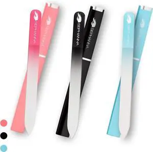 Premium Crystal Glass Nail File for Natural Nails, Professional Glass Nail Files with case for Unisex, Portable Glass Nail File Double Sided for Natural & Acrylic Nail Care (Black, Blue & Pink) Premium Crystal Glass Nail File for Natural Nails, Professional Glass Nail Files with case for Unisex, Portable Glass Nail File Double Sided for Natural & Acrylic Nail Care (Black, Blue & Pink)