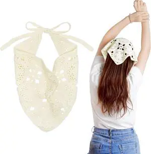hoyuwak Crochet Bandanas Headbands Head Scarf Hair Scarf for Women Girls Knitted Floral Hair Accessories for Hair Styling Festival Holiday Christmas Decor(beige) hoyuwak Crochet Bandanas Headbands Head Scarf Hair Scarf for Women Girls Knitted Floral Hair Accessories for Hair Styling Festival Holiday Christmas Decor(beige)