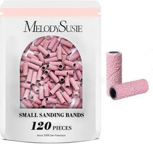 MelodySusie 120 Pcs Nail Drill Bits Small Sanding Bands for 3.1mm Mandrel Bit, 180 Fine Grit Nail File for Acrylic Nails Gel Manicures and Pedicure, Pink (Only Sanding Bands) MelodySusie 120 Pcs Nail Drill Bits Small Sanding Bands for 3.1mm Mandrel Bit, 180 Fine Grit Nail File for Acrylic Nails Gel Manicures and Pedicure, Pink (Only Sanding Bands)