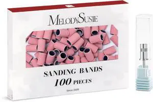 MelodySusie 100 Pcs Nail Drill Bits Sanding Bands for Nail Drill 180 Fine Grit Nail File Sanding Bands for Acrylic Nails Gel Manicures and Pedicure MelodySusie 100 Pcs Nail Drill Bits Sanding Bands for Nail Drill 180 Fine Grit Nail File Sanding Bands for Acrylic Nails Gel Manicures and Pedicure