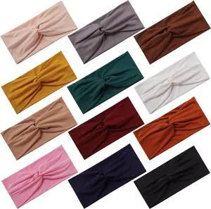 12 Pcs Stretchy Headbands for Women, Absorbed Sport Headband | Soft Twist Knotted Headbands for Daily Life Yoga Workout 12 Pcs Stretchy Headbands for Women, Absorbed Sport Headband | Soft Twist Knotted Headbands for Daily Life Yoga Workout