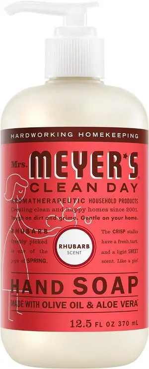 MRS. MEYER'S CLEAN DAY Hand Soap, Rhubarb Scent, 12.5 Fl Oz Bottle MRS. MEYER'S CLEAN DAY Hand Soap, Rhubarb Scent, 12.5 Fl Oz Bottle