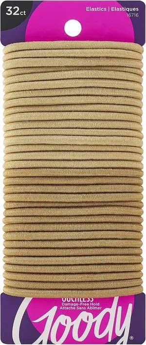 Goody Ouchless Elastic Hair Tie - 32 Count, Blonde - 4MM for Medium Hair - Slideproof Pain-Free Hair Accessories for Men, Women, Boys, and Girls - Perfect for Long Lasting Braids, Ponytails, and More Goody Ouchless Elastic Hair Tie - 32 Count, Blonde - 4MM for Medium Hair - Slideproof Pain-Free Hair Accessories for Men, Women, Boys, and Girls - Perfect for Long Lasting Braids, Ponytails, and More