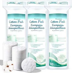Premium Cotton Rounds for Face, 300 Count | Makeup Remover Pads, 100% Pure & Natural, Facial Cleansing Round Pads, For Makeup Removal & Nail Polish Remover Premium Cotton Rounds for Face, 300 Count | Makeup Remover Pads, 100% Pure & Natural, Facial Cleansing Round Pads, For Makeup Removal & Nail Polish Remover