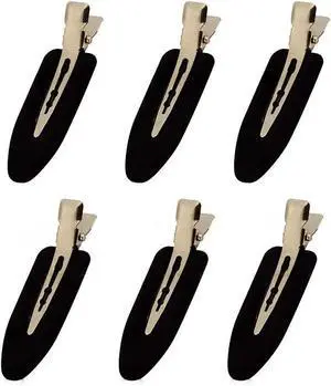 6 Pieces No Bend Hair Clips, No Crease Hair Clip for Hairstyling, Makeup Clips for Women and Girls (Black) 6 Pieces No Bend Hair Clips, No Crease Hair Clip for Hairstyling, Makeup Clips for Women and Girls (Black)