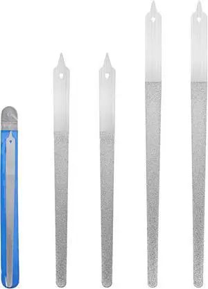 4Pcs Diamond Nail Files Stainless Steel Buffers, Metal Nail File with Sharp Pointed Tip for Natural Nails Double-Sided Manicure Pedicure Toenail Tools for Salon and Home 4Pcs Diamond Nail Files Stainless Steel Buffers, Metal Nail File with Sharp Pointed Tip for Natural Nails Double-Sided Manicure Pedicure Toenail Tools for Salon and Home