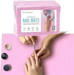 Disposable Nail Mats 50 Pcs - Salon Paper Towel and Table Cover for Nail Tech - 3 Ply Waterproof Manicure Prep Pads - Acrylic Art Supplies and Accessories (Pink) Disposable Nail Mats 50 Pcs - Salon Paper Towel and Table Cover for Nail Tech - 3 Ply Waterproof Manicure Prep Pads - Acrylic Art Supplies and Accessories (Pink)