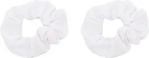 Motique Accessories Solid Scrunchies for Women, Set of 2, White | Hair Ties for Ponytails & Buns, Soft Cotton Fabric, Gentle No-Crease Hold, Thick and Thin Hair Motique Accessories Solid Scrunchies for Women, Set of 2, White | Hair Ties for Ponytails & Buns, Soft Cotton Fabric, Gentle No-Crease Hold, Thick and Thin Hair