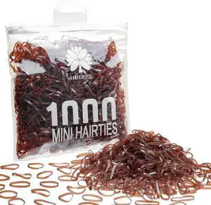 Kanprincess 1000pcs Brown Mini Rubber Bands, Soft Small Hair Ties for Kids Toddlers Girls, Elastic Ponytail Accessories, No Damage Baby Hair Styling (Brown) Kanprincess 1000pcs Brown Mini Rubber Bands, Soft Small Hair Ties for Kids Toddlers Girls, Elastic Ponytail Accessories, No Damage Baby Hair Styling (Brown)