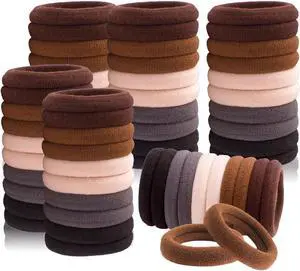 Hair Ties for No Damage, 100 PCS Soft Seamless Cotton | Nylon Elastic Ponytail Holders, Rubber Bands for Thick Hair, Hair Accessories for Girls & Women Hair Ties for No Damage, 100 PCS Soft Seamless Cotton | Nylon Elastic Ponytail Holders, Rubber Bands for Thick Hair, Hair Accessories for Girls & Women