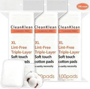 Large Cotton Pads for Face 300 Count, Makeup Remover Pads for Sensitive Skin Soft & Lint-Free Ultra-Absorbent Hypoallergenic Cotton Rounds for Face, Unique Three-Layer Upgraded Edge Stitching Large Cotton Pads for Face 300 Count, Makeup Remover Pads for Sensitive Skin Soft & Lint-Free Ultra-Absorbent Hypoallergenic Cotton Rounds for Face, Unique Three-Layer Upgraded Edge Stitching