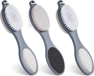 3 Pcs 4 in 1 Foot Brush for Use in Shower with Pumice Stone, Foot Rasp and Sandpaper, Foot Scrubber Brush for Feet, Dead Skin Remover for Foot Care 3 Pcs 4 in 1 Foot Brush for Use in Shower with Pumice Stone, Foot Rasp and Sandpaper, Foot Scrubber Brush for Feet, Dead Skin Remover for Foot Care