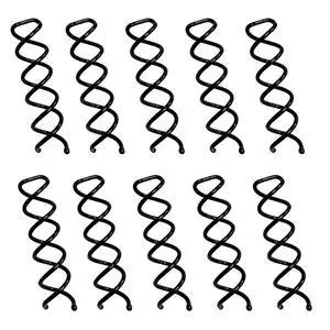 10PCS Spiral Hair Pins, Non-Scratch Ball Tips Screw Pins for DIY Hair Style (Black) 10PCS Spiral Hair Pins, Non-Scratch Ball Tips Screw Pins for DIY Hair Style (Black)