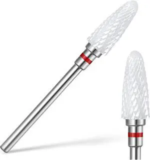 Ceramic Nail Drill Bit, 3/32'' Professional Acrylic Nail File Flame Drill Bit White Ceramic Cone File Bit for Nail Art,Manicure,Pedicure,Gel,Cuticle Nail Polishing, Beginners Bits Ceramic Nail Drill Bit, 3/32'' Professional Acrylic Nail File Flame Drill Bit White Ceramic Cone File Bit for Nail Art,Manicure,Pedicure,Gel,Cuticle Nail Polishing, Beginners Bits
