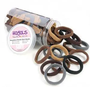 HOYOLS Soft Hair Ties No Damage, 100 pcs Seamless Ponytail Holders | Soft Fabric Seamless Brown Bands with Tangle-Free, Gentle Hold for Thin, Thick Hair Ponytails, Buns and Braids HOYOLS Soft Hair Ties No Damage, 100 pcs Seamless Ponytail Holders | Soft Fabric Seamless Brown Bands with Tangle-Free, Gentle Hold for Thin, Thick Hair Ponytails, Buns and Braids
