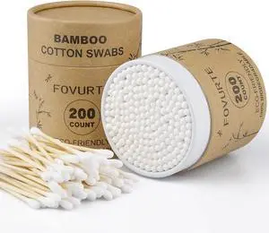 Bamboo Cotton Swabs 400 count, Organic Cotton Swab Round Tips, Natural Wooden Cotton Buds for Ears, Double Heads Ear Sticks Travel, Makeup Remover Bamboo Cotton Swabs 400 count, Organic Cotton Swab Round Tips, Natural Wooden Cotton Buds for Ears, Double Heads Ear Sticks Travel, Makeup Remover