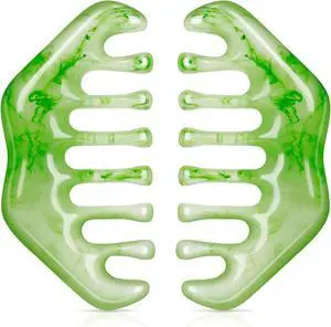 Geiserailie 2 Pcs Jade Combs Gua Sha Stone Scalp Massage Tool | Face Body Skin Hair Massage,Esthetician Supplies,Gifts for Women,Caring Therapy Tools Geiserailie 2 Pcs Jade Combs Gua Sha Stone Scalp Massage Tool | Face Body Skin Hair Massage,Esthetician Supplies,Gifts for Women,Caring Therapy Tools