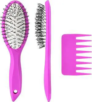 Wig Brush Comb Set, Premium Matte Grip, 2pcs Professional Extension Brush with Ergonomic Travel Size Design for Human and Synthetic Hair Wig Brush Comb Set, Premium Matte Grip, 2pcs Professional Extension Brush with Ergonomic Travel Size Design for Human and Synthetic Hair