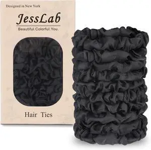 JessLab Luxe Satin Scrunchies, No Damage Hair Ties for Sleeping, Ultra-Gentle on All Hair Types, 10 Pack JessLab Luxe Satin Scrunchies, No Damage Hair Ties for Sleeping, Ultra-Gentle on All Hair Types, 10 Pack