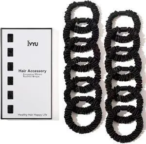 Satin, Silk Hair Ties Black Small Mini Scrunchy for Women Thick Hair Accessories Cute Soft No Slip Hair Elastics Ponytail Holder for Curly Hair No Damage Hairties Gift for Girls Satin, Silk Hair Ties Black Small Mini Scrunchy for Women Thick Hair Accessories Cute Soft No Slip Hair Elastics Ponytail Holder for Curly Hair No Damage Hairties Gift for Girls