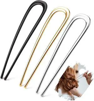 3Pcs Metal U-Shaped Twist Hair Pins for Thick Hair, 5.5 Inch | French Style Bun Pins for Women, Ideal for Updo Hairstyles, Secure Hold, No Crease, Classic Hair Accessories 3Pcs Metal U-Shaped Twist Hair Pins for Thick Hair, 5.5 Inch | French Style Bun Pins for Women, Ideal for Updo Hairstyles, Secure Hold, No Crease, Classic Hair Accessories