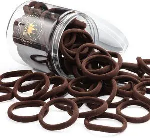 50Pcs Brown Hair Ties for Women Girls, Cotton Seamless Hair Bands | Nylon Soft Ponytail Holders,No Crease No Damage Hair Elastics & Ties with Box for Thick Heavy and Curly Hair, Brown 50Pcs Brown Hair Ties for Women Girls, Cotton Seamless Hair Bands | Nylon Soft Ponytail Holders,No Crease No Damage Hair Elastics & Ties with Box for Thick Heavy and Curly Hair, Brown