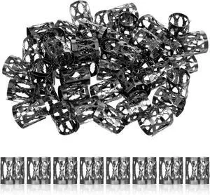 50 Pcs Black Dreadlock Beads Braids Accessories Metal Tube Beads Dreadlock Hair Clips Adjustable Hair Cuff Braids Bead 50 Pcs Black Dreadlock Beads Braids Accessories Metal Tube Beads Dreadlock Hair Clips Adjustable Hair Cuff Braids Bead