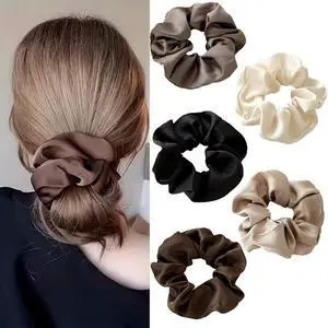 5pcs French Satin Hair Scrunchies,Soft Silk Scrunchy for Women Girls, Large Elastic Ponytail Holder Hair Ties,Hair Rope,Hair Band,No Damage Hair 5pcs French Satin Hair Scrunchies,Soft Silk Scrunchy for Women Girls, Large Elastic Ponytail Holder Hair Ties,Hair Rope,Hair Band,No Damage Hair