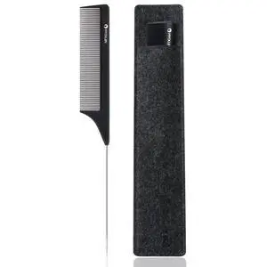 HYOUJIN Carbon Hair Rat Tail Combs - Parting & Detangling Combs for Women | Parting rat tail combs For Long,Short,Curly,for Hair Parting,Braiding,Teasing,Detangling,Fine Tooth with metal pick,Black HYOUJIN Carbon Hair Rat Tail Combs - Parting & Detangling Combs for Women | Parting rat tail combs For Long,Short,Curly,for Hair Parting,Braiding,Teasing,Detangling,Fine Tooth with metal pick,Black