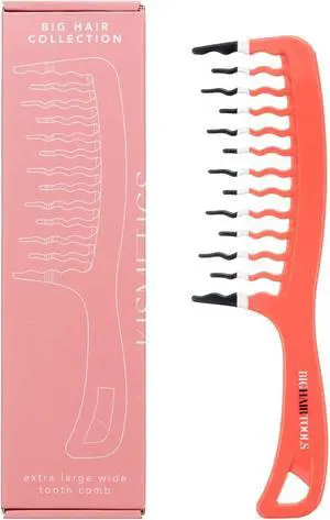 Big Hair Tools Extra Large Wide Tooth Comb for Thick, Curly, Wavy or Long Hair - Frizz-Free Detangling Shower Comb - Orange Big Hair Tools Extra Large Wide Tooth Comb for Thick, Curly, Wavy or Long Hair - Frizz-Free Detangling Shower Comb - Orange