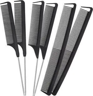 Patelai 12 Pcs Rat Tail Combs Set Parting Comb for Braiding Fine Tooth Combs with Steel Pintail Heat Resistant Teasing Hair Tools for Women Salon Hair (Black) Patelai 12 Pcs Rat Tail Combs Set Parting Comb for Braiding Fine Tooth Combs with Steel Pintail Heat Resistant Teasing Hair Tools for Women Salon Hair (Black)