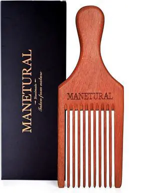 Beard Pick for Men 7" Handmade Afro Hair Comb - Wooden Grooming Tool for Men, Women with Wavy, Kinky, Curly Hair - Anti-Static Styling Precision" Beard Pick for Men 7" Handmade Afro Hair Comb - Wooden Grooming Tool for Men, Women with Wavy, Kinky, Curly Hair - Anti-Static Styling Precision"