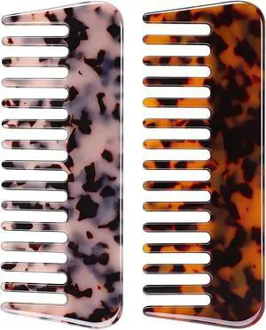 2 Pack Large Hair Detangling Comb for Curls & Thick Hair | Wide Tooth Detangling Combs,Wet or Dry Use,Cellulose Acetate, Smooth Rounded Teeth, Reduces Static, 6 x 2.4 In 2 Pack Large Hair Detangling Comb for Curls & Thick Hair | Wide Tooth Detangling Combs,Wet or Dry Use,Cellulose Acetate, Smooth Rounded Teeth, Reduces Static, 6 x 2.4 In