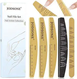 JODSONE Nail File and Buffer Set 5PCS Double Side Trimed Nail Files and Buffers Emery Boards for Nails 80/240 Nail Shine Polishing Stick Reusable Washable Nails Tools Suit for Home Salon JODSONE Nail File and Buffer Set 5PCS Double Side Trimed Nail Files and Buffers Emery Boards for Nails 80/240 Nail Shine Polishing Stick Reusable Washable Nails Tools Suit for Home Salon