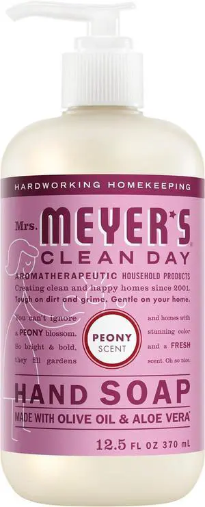 MRS. MEYER'S CLEAN DAY Hand Soap, Peony Scent, 12.5 Fl Oz Bottle MRS. MEYER'S CLEAN DAY Hand Soap, Peony Scent, 12.5 Fl Oz Bottle