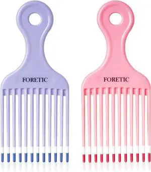 Smooth Hair Pick Comb for Curly, Thick, Medium to Long Hair, Facial HairPink, Purple Smooth Hair Pick Comb for Curly, Thick, Medium to Long Hair, Facial HairPink, Purple