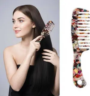 Large Wide Tooth Hair Comb Tortoise Shell Comb for Thick Curly Hair | Cellulose Acetate Hair Detangling Comb Round Tooth for Women Men or Kids, Anti-Static Wet or Dry, Multi-colored Large Wide Tooth Hair Comb Tortoise Shell Comb for Thick Curly Hair | Cellulose Acetate Hair Detangling Comb Round Tooth for Women Men or Kids, Anti-Static Wet or Dry, Multi-colored