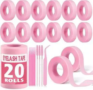 20 Rolls Pink Lash Tape for Eyelash Extensions, Eyelash Tape 0.47 x 10 Yd | Breathable PE Micropore, Low Irritation Lash Extension Supplies for Salon and Home Use 20 Rolls Pink Lash Tape for Eyelash Extensions, Eyelash Tape 0.47 x 10 Yd | Breathable PE Micropore, Low Irritation Lash Extension Supplies for Salon and Home Use