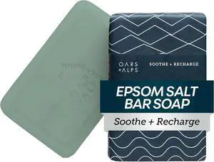 Oars + Alps Exfoliating & Moisturizing Mens Bar Soap, Epsom Salt, 1pk | Recharge As You Cleanse, Hydrating, Boost Dry, Dehydrated Skin, Nourishing, Post Workout Soap, Eucalyptus Spearmint Scent Oars + Alps Exfoliating & Moisturizing Mens Bar Soap, Epsom Salt, 1pk | Recharge As You Cleanse, Hydrating, Boost Dry, Dehydrated Skin, Nourishing, Post Workout Soap, Eucalyptus Spearmint Scent