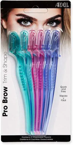 Ardell Pro Brow Trim & Shape, Eyebrow Dermaplane Razor, 6 Count | Precision Face Razors for Women Remove Peach Fuzz, Shape & Trim Brows, Dermaplaning Tool, Assorted Colors Ardell Pro Brow Trim & Shape, Eyebrow Dermaplane Razor, 6 Count | Precision Face Razors for Women Remove Peach Fuzz, Shape & Trim Brows, Dermaplaning Tool, Assorted Colors