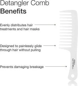 Paul Mitchell Detangler Comb, Wide Tooth Comb Detangles Wet or Dry Hair Paul Mitchell Detangler Comb, Wide Tooth Comb Detangles Wet or Dry Hair
