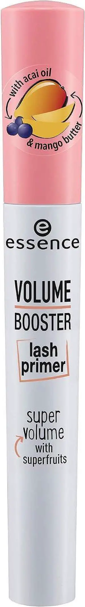 essence Volume Booster Lash Primer, Extra Volume and Length (Pack of 1) | Conditions with Mango Butter and Acai Oil, White Formula, Mascara Primer, Buildable Base, Vegan, Cruelty and Paraben Free essence Volume Booster Lash Primer, Extra Volume and Length (Pack of 1) | Conditions with Mango Butter and Acai Oil, White Formula, Mascara Primer, Buildable Base, Vegan, Cruelty and Paraben Free